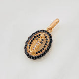 Dije Virgen Guadalupe 1.6g / 1 in Dos Oros Negro Rosa 18K