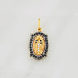 Pendant Virgin of Guadalupe 2.25g / 1 in Two-Tone Black Yellow 18K