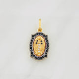 Pendant Virgin of Guadalupe 2.25g / 1 in Two-Tone Black Yellow 18K