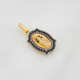 Pendant Virgin of Guadalupe 2.25g / 1 in Two-Tone Black Yellow 18K