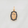 Pendant Virgin of Guadalupe 2.25g / 1 in Two-Tone Black Rose 18K