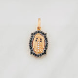 Pendant Virgin of Guadalupe 2.25g / 1 in Two-Tone Black Rose 18K