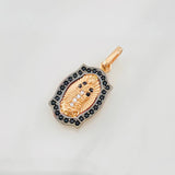 Pendant Virgin of Guadalupe 2.25g / 1 in Two-Tone Black Rose 18K