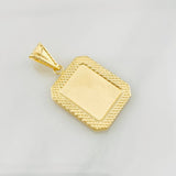 Pendant Plaque Framed Border 1.1g / 1 1/4 in Yellow Gold 18K