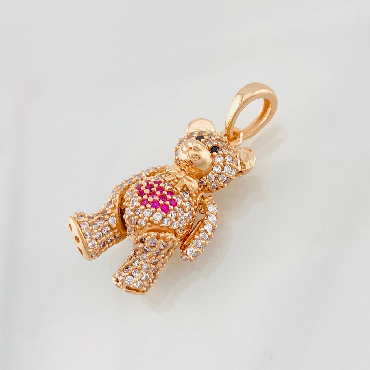 Pendant Articulated Bear 5.5g / 1 1/4 in Rose Gold 18K