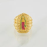 Ring Virgin of Guadalupe 5.6g / T7 1/2 Yellow Gold 18K