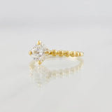 Moissanite Solitaire Ring 75 pts 1.65g / T5 3/4 Yellow Gold 18K