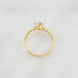 Moissanite Solitaire Ring 75 pts 1.65g / T5 3/4 Yellow Gold 18K