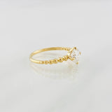 Moissanite Solitaire Ring 75 pts 1.65g / T5 3/4 Yellow Gold 18K