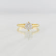 Solitaire Ring Moissanites 1.35cts 2.1g / T7 1/4 Yellow Gold 18K