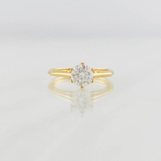 Anillo Solitario Moisanitas 1.35qts 2.1g / T7 1/4 Oro Amarillo 18K