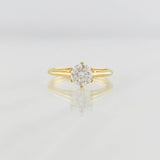 Solitaire Ring Moissanites 1.35cts 2.1g / T7 1/4 Yellow Gold 18K