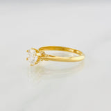 Solitaire Ring Moissanites 1.35cts 2.1g / T7 1/4 Yellow Gold 18K
