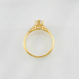 Solitaire Ring Moissanites 1.35cts 2.1g / T7 1/4 Yellow Gold 18K