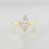 Anillo Solitario Marquesa Moisanita 1 qts 2.3g / T6 3/4 Oro Amarillo 18K