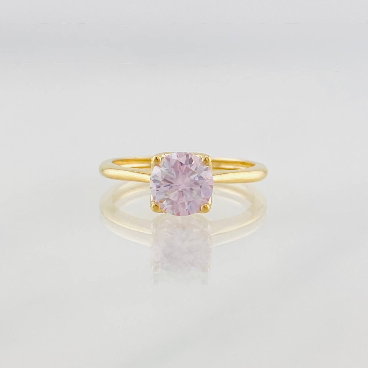 Solitaire Moissanite Ring 75 pts 1.9g / T6 Yellow Gold 18K
