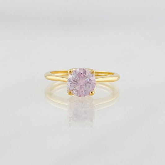 Anillo Solitario Moisanita 75 pts 1.9g / T6 Oro Amarillo 18K