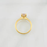 Solitaire Moissanite Ring 75 pts 1.9g / T6 Yellow Gold 18K
