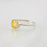 Solitaire Circle Ring Moissanite 1 cts 1.9g / T7 Yellow Gold 18K