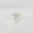 Solitaire Square Ring Moissanite 75 pts 1.45g / T6 1/4 White Gold 18K