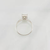 Solitaire Square Ring Moissanite 75 pts 1.45g / T6 1/4 White Gold 18K
