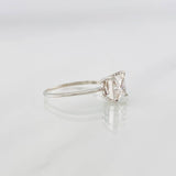 Solitaire Square Ring Moissanite 75 pts 1.45g / T6 1/4 White Gold 18K