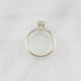 Solitaire Ring Moissanite 75 pts 1.8g / T6 3/4 White Gold 18K