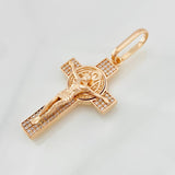 Dije Cruz Cristo San Benito 7.2g / 2 in Oro Rosa 18K