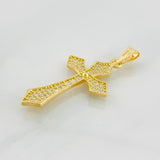 Pendant Gothic Cross 1.95g / 1 1/2 in Yellow Gold 18K