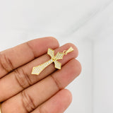 Pendant Gothic Cross 1.95g / 1 1/2 in Yellow Gold 18K