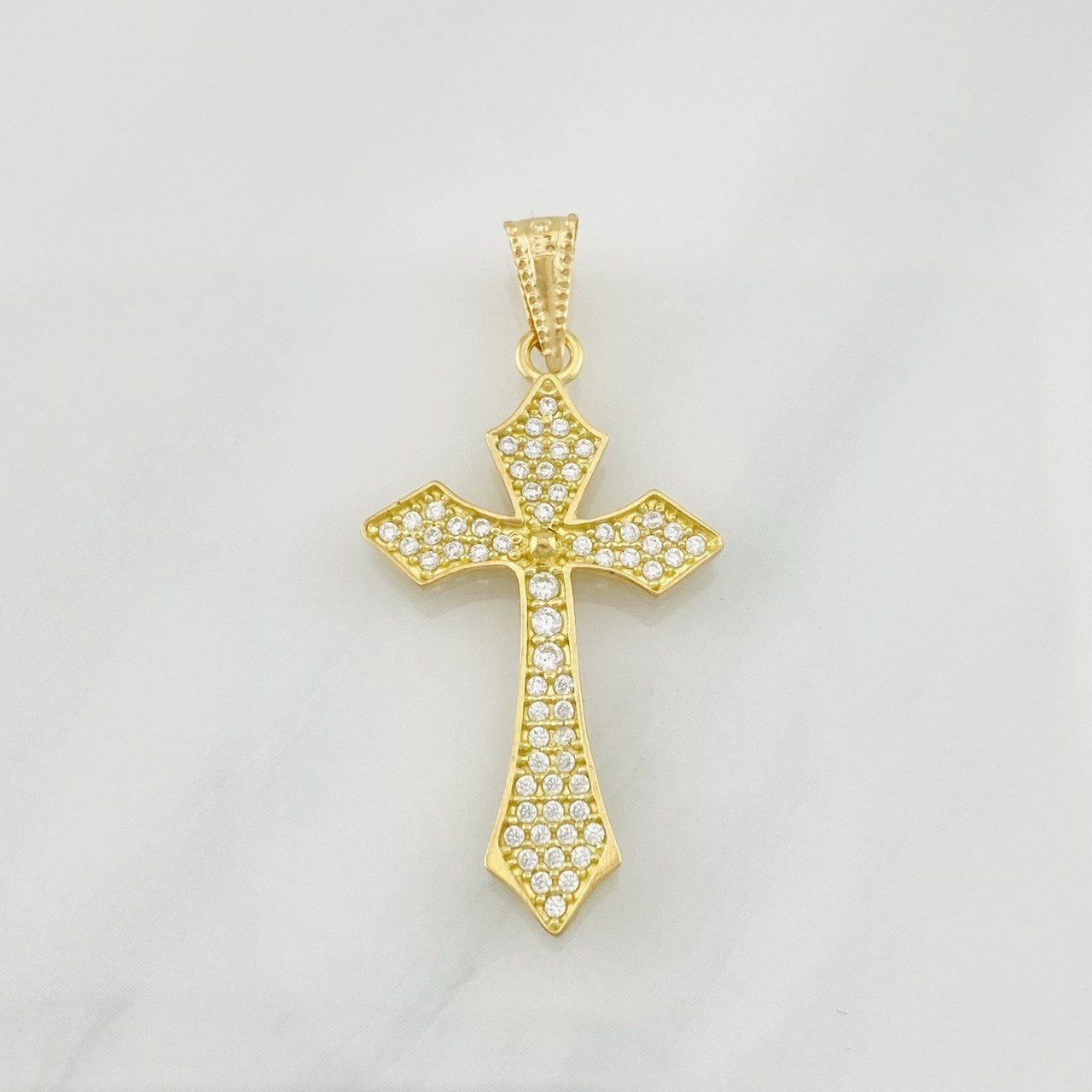 Pendant Gothic Cross 1.95g / 1 1/2 in Yellow Gold 18K