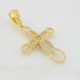 Dije Cruz Flor 5.05g / 2 in Dos Oros Amarillo Blanco 18K