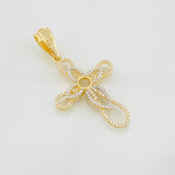 Dije Cruz Flor 5.05g / 2 in Dos Oros Amarillo Blanco 18K