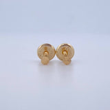 Flat Circle Stud Earrings 0.4gr / 18K Gold $