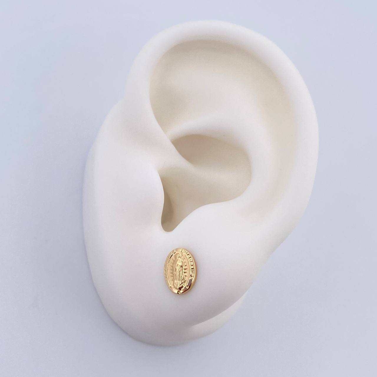 Virgin Guadalupe Stud Earrings 0.7gr / 18K Gold $