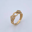 Panther Ring 3.8gr / Size 7 3/4 / Black and White Zircons 18K Yellow Gold &