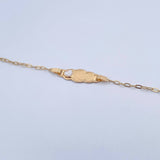 Bracelet Baby Drawer White Heart 1.45gr / 13.3cm-14.1cm / 1.5mm Cloud Edged 18K Yellow Gold &