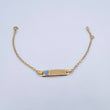 Bracelet Baby Drawer Heart Light Blue 1.45gr / 13.4cm-14.2cm / 1.5mm Rectangular Curved Plate 18K Yellow Gold &