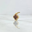 Dije Trebol VCyA 1.25gr / 1.7cm / Ojo De Tigre Punteado Oro Amarillo 18K ©