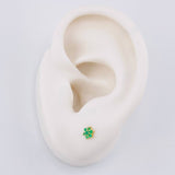 Topos Flor Driada Esmeraldas 9Pts 0.8 g / in / 4.3 mm Oro Amarillo 18K