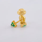 Topos Flor Trillum Esmeraldas 7Pts 0.9 g / in / 3.85 mm Oro Amarillo 18K