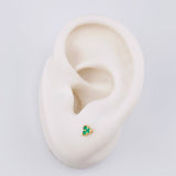 Topos Flor Trillum Esmeraldas 7Pts 0.9 g / in / 3.85 mm Oro Amarillo 18K