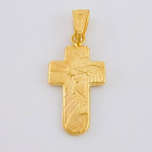 Dije Cruz Rostro Cristo 0.8 g / 1 in Oro Amarillo 18K