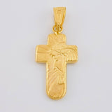 Pendant Cross Face Christ 0.95 g / 1 1/4 in Yellow Gold 18K