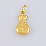 Dije Bolsa Dinero 0.6 g / 3/4 in Oro Amarillo 18K