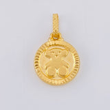 Dije Circulo Oso 0.95 g / 3/4 in Oro Amarillo 18K