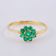 Anillo Flor Esmeraldas 35Pts 1.4 g / T6 1/4 Oro Amarillo 18K