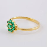 Anillo Flor Esmeraldas 35Pts 1.4 g / T6 1/4 Oro Amarillo 18K