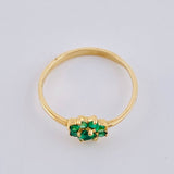 Anillo Flor Esmeraldas 35Pts 1.4 g / T6 1/4 Oro Amarillo 18K