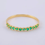 Channel Ring with Emeralds 30Pts 0.85 g / Size 6 3/4 Yellow Gold 18K